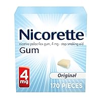 Nicorette Nicotine Gum to Help Stop Smoking, 4 mg, Original Stop Smoking Aid - 170 Count
