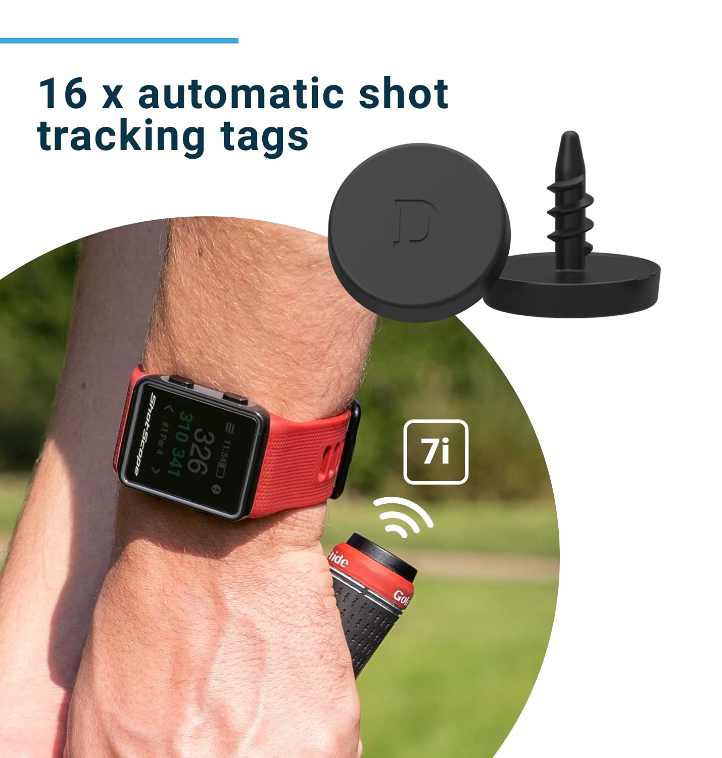 Shot Scope V3 GPS Golf Watch - Automatic Shot Tracking - F/M/B + Hazard Distances - Strokes Gained - iOS and Android Apps - 100+ Statistics, 36,000+ Pre-Loaded Worldwide Courses - No Subscriptions