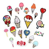 20Pcs Cartoon Sweets Lollipop Ice Cream Patches Iron On Kids Embroidered Decorative Sewing Applique for Clothes Bag DIY Patches for Clothing Patches for Jackets Iron On Patches On