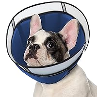 Dog Cone Collar for After Surgery, Soft Pet Recovery Collar for Dogs and Cats, Adjustable Cone Collar Protective Collar for Large Medium Small Dogs Wound Healing (Blue, Medium)