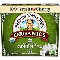 Newman's Own Organics Green Tea, 100 Individually Wrapped Tea Bags (Pack of 5)