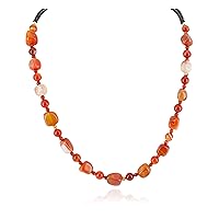 $230Tag Certified Silver Navajo Natural Carnelian Native American Necklace 25310-3 Made by Loma Siiva