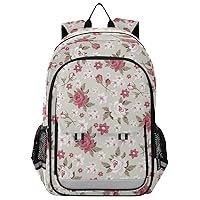 ALAZA Vintage Red Flower Backpacks Travel Laptop Backpack