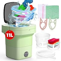 Portable Washing Machine, 11L Mini Washing Machine with 3 Cleaning Modes, Suitable for Baby Clothes, Underwear, Socks, Small Washing Machine Folding Design Suitable for Apartments, Camping & Travel