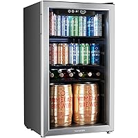 hOmeLabs Beverage Refrigerator and Cooler - 120 Can Mini Fridge with Glass Door for Soda Beer or Wine - Small Drink Dispenser Machine for Office or Bar with Adjustable Removable Shelves