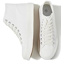 High Top Sneakers for Women Canvas Shoes White Canvas High Tops Women Casual Shoes Lace Up Fashion Sneakers