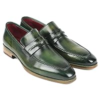 Paul Parkman Men's Loafer Shoes Green (ID#068-GRN)