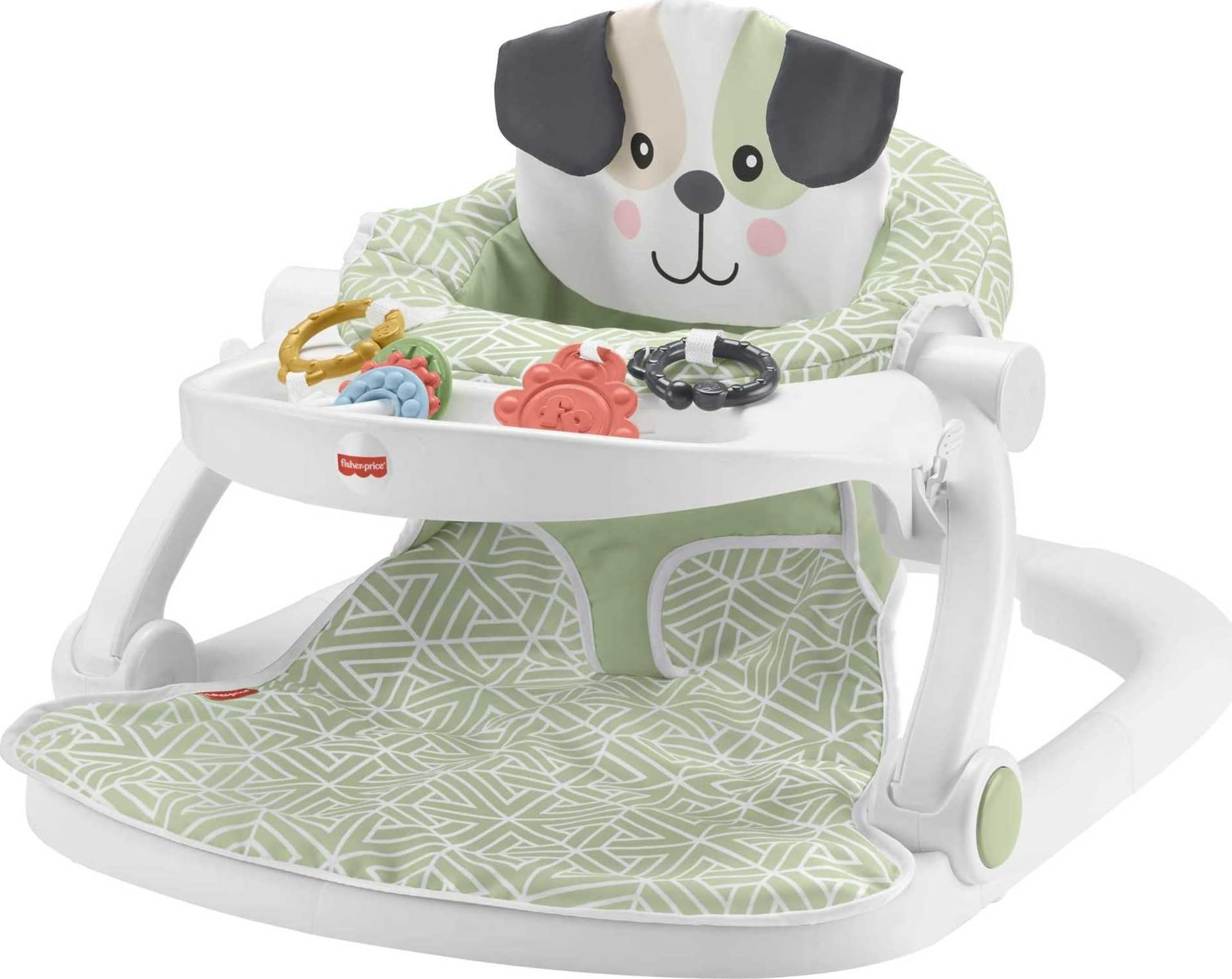 Fisher-Price Portable Baby Chair Sit-Me-Up Floor Seat with Snack Tray and Developmental Toys, Puppy Perfection [Amazon Exclusive]