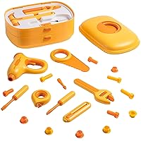 Toddler & Kids Tool Set Toys, Pretend Play Toy Tools for 3 4 5 Years Old Boys Girls, with Tool Box & Electronic Toy Drill