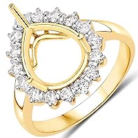 0.48 Carat Genuine White Diamond 14K Yellow Gold Ring