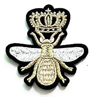 Nipitshop Patches Gold Crown Bee Fashion Patches Sticker Cartoon Kids Design Badges Iron On Sewing Kids Clothing Hat Shoes