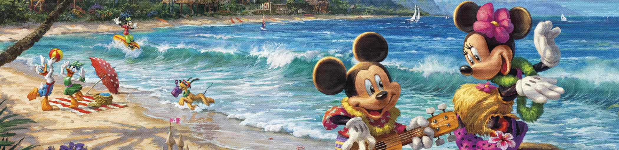 Ceaco - Thomas Kinkade - Disney - Mickey & Minnie in Hawaii - 1000 Piece Jigsaw Puzzle