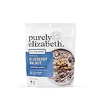 Purely Elizabeth, Blueberry Walnut, Superfood Oatmeal Pouch 8oz (8oz Bag), Collagen, Gluten-Free, Organic Oats