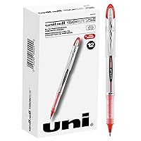 Uniball Vision Elite Rollerball Pens, Red Pens Pack of 12, Bold Pens with 0.8mm Ink, Ink Black Pen, Pens Fine Point Smooth Writing Pens, Bulk Pens, and Office Supplies