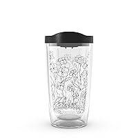 Tervis Wildflower Crystal Collection Insulated Tumbler, 16oz, Clover