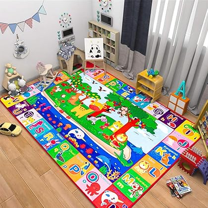 teytoy Baby Cotton Play Mat, Crawling Mat for Floor Mat Large Super Soft Extra Thick (0.6cm), Plush Surface Foldable Non-Slip Non-Toxic