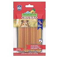 Himalayan Dog Chew Churro Yak Cheese Dog Chews, 100% Natural, Long Lasting, Gluten Free, Healthy & Safe Dog Treats, Lactose & Grain Free, Protein Rich, For All Breeds, Soft, Real Bacon Flavor, 4 oz