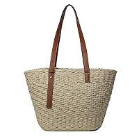 Large-capacity woven women's bags, straw bags, shoulder bags, and portable bucket bags
