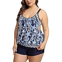 Women's Solid Color Hollow Ruffle Skirt Slimming Bikini Plus Size Swimsuit Swim Trunks for Women with Top