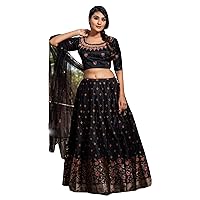 Black,Cocktail Party Wear Indian Women Wear Soft Silk Lehenga Choli Bollywood Designer Chaniya Choli 1364