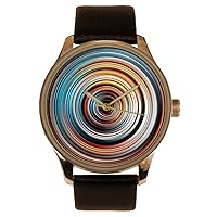 Contemporary Art Metallic Spirals Dizzy DIAL Solid Brass Collectible Watch