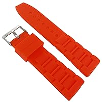 26mm Milano Trendy Silicone Red Waterproof Relief Pattern Replacement Watch Band Strap