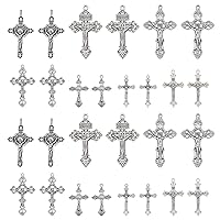 UR URLIFEHALL 35 Pcs Classic Tibetan Style Crucifix Cross Charms Jesus Charms Pendants for Crafting Jewelry Making DIY Necklace Bracelet