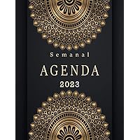 2023 agenda semanal: 2023 agenda semanal,12 meses de enero a diciembre de 2023 maravilloso planificador de gran formato A4 120 paginas 2 páginas por semana patrón de mandala. (Spanish Edition)