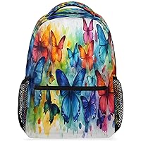 Pardick Backpacks for Girls Boys, Rainbow Butterfly Travel Backpack Laptop Backpack Waterproof School Backpack Bookbags for Teens Kids Backpack with Multiple Pocket