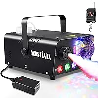 MOSFiATA Fog Machine with Disco Ball Lights 600W Smoke Machine with RGB LED Lights, 2300 CFM Spray, Remote Control, Perfect for Halloween, Christmas, Wedding, Party, Club, DJ Stage Effect