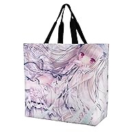 Handbag Women Long-Haired Girl Shopping Tote Bag Top Handle Shoulder Bag Large Grocery Bag 40x16x40cm