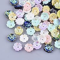 Pandahall 1000pcs Mixed Resin Flower Bead Caps Spacer Iridescent AB Cherry Blossom Flower Bead End Caps Assortment for DIY Earrings Necklace Jewelry Making Supplies Decoration 8mm