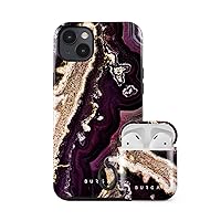 BURGA Bundle of iPhone 14 Phone Case and Airpods 2&1 Case Purple Skies Pattern – Cute, Stylish, Fashion, Luxury, Durable, Protective, for Women and Girls
