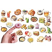 30 stickers pack Breakfast egg smoothie pancakes food drink morning coffee watercolor vinyl laptop planner diary decal decor 22/12 BSPA01