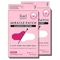 Blackhead Remover, Miracle Patch Melting Pack - Nose Strips for Blackheads, Pore Melting and Soothing Sheets, 3 Step Kit, Sebum Removing Cotton Swabs, Dermatologist Tested (2 Pack)