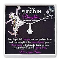 To My Surgeon Daughter Gift From Father, Alluring Beauty Ribbon Necklace, I Believe In You, Meaningful Doctor Pendant Jewelry Gift From Papa