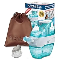 Navage Travel Bundle Nasal Irrigation System - Saline Nasal Rinse Kit with 1 Nose Cleaner, 20 Salt Pods and Burgundy Travel Bag