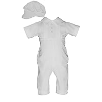 Waffle Pique Boy's Christening Baptism Coverall