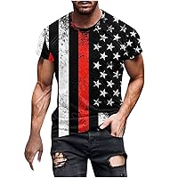 Black T Shirts for Men American Flag Patriotic Tee Tops 4Th of July Shirts 1776 Independence Day Graphic Tshirt