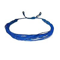 Blue String Awareness Bracelet for Foster Care Awareness Anti Bullying Allopecia Colon Colorectal Cancer Bracelet Adjustable Custom Sized for Men Women and Kids