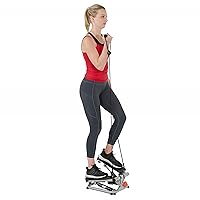 Sunny Health & Fitness Advanced Mini Steppers for Exercise at Home, Total Body Workout Stair Step Machine with Resistance Bands, Optional Smart Stepper with SunnyFit App Connection