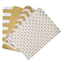 Naler 300 Sheets Metallic Tissue Paper Bulk Metallic Gold Gift Wrapping Tissue Paper for Gift Bags DIY Crafts Christmas Birthday Wedding Party Favors Decoration Flower Pom Pom, 8