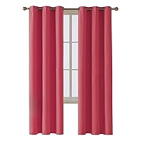 Deconovo Room Darkening Curtains Thermal Insulated Blackout Grommet Window Curtain Panels for Bedroom Rose 42x84 Inch 1 Pair