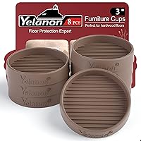 Furniture Coasters - 8 Pcs 3”Round Furniture Caster Cups - Non Slip Pads Hardwoods Floors Non Skid Furniture Grippers Rubber Furniture Feet - Anti Slide Floor Protector for Bed Couch Stoppers Brown