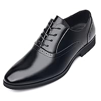 DADAWEN Men's Leather Lined Dress Shoes Formal Business Shoes Classic Lace-up Oxfords
