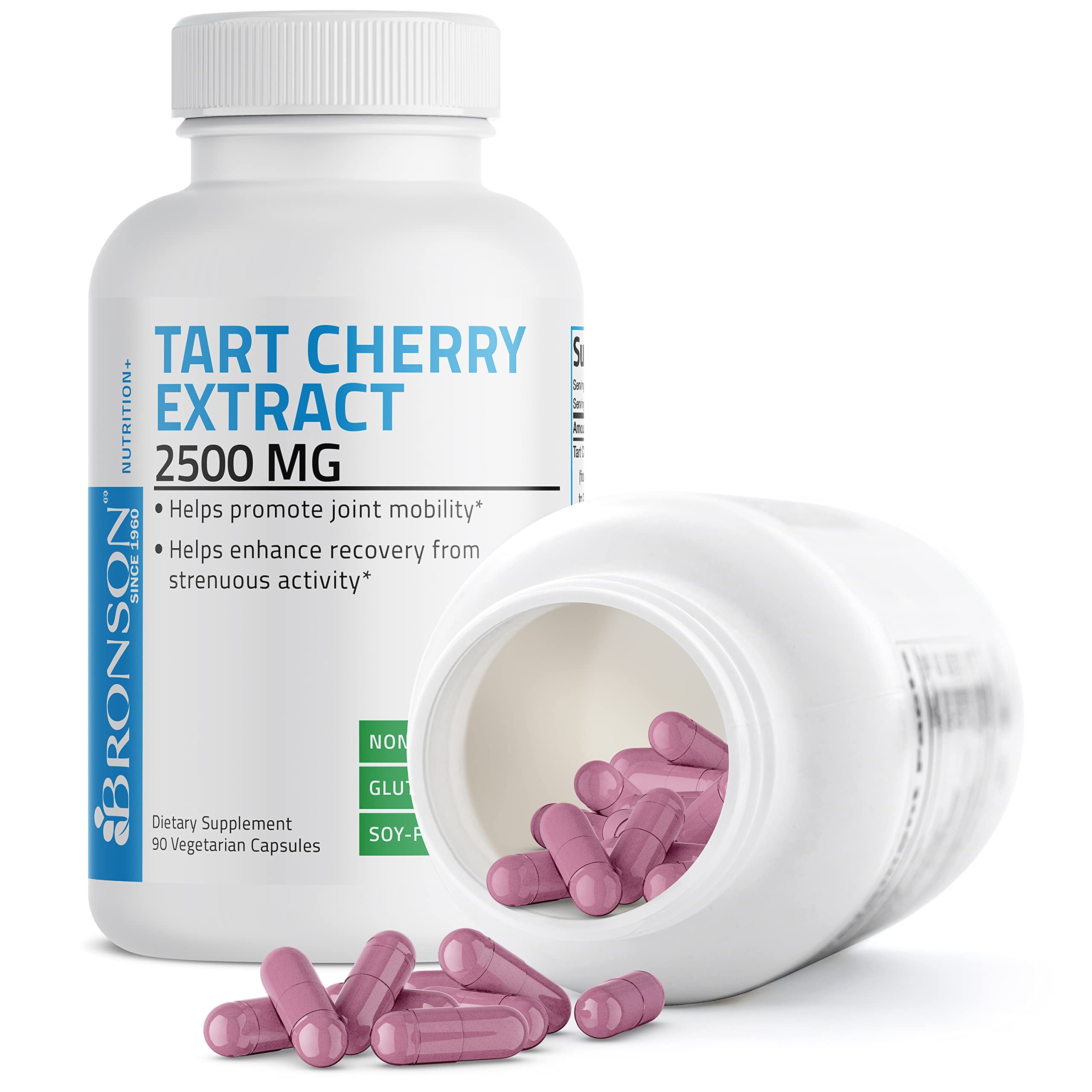 Tart Cherry Extract 2500 mg Premium Non-GMO Formula Packed with Antioxidants and Flavonoids, 90 Vegetarian Capsules
