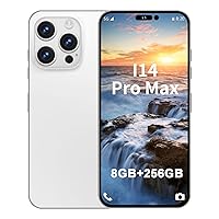 Unlocked Android Phone A14 ProMax Smartphone 8-core 8GB+256GB Cell Phone 24MP+50MP Camera Pixels 6800mAh Battery for Extended Standby 6.7-inch HD Screen Mobile Phone 5G Dual SIM Card (White)