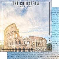 Scrapbook Customs 30023 The Colosseum Rome Italy Coordinates 12 x 12 Double-Sided Scrapbook Paper - 1 Sheet