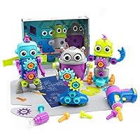 Educational Insights Design & Drill Robot Workshop - Take Apart Toy with Electric Toy Drill, Over 70 Pieces, Toddler STEM Toy, Gift for Ages 3+