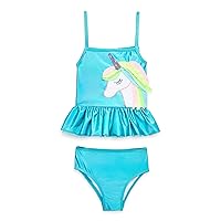 Toddler and Girls Two-Piece UPF 50+ Sun Protection Full Coverage Swimsuits for Girls, 2T to G6